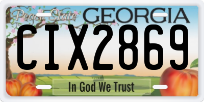 GA license plate CIX2869