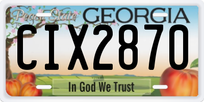 GA license plate CIX2870