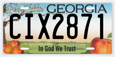 GA license plate CIX2871