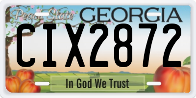GA license plate CIX2872