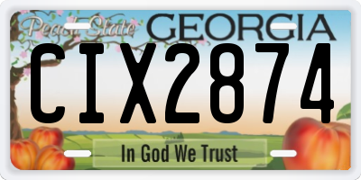 GA license plate CIX2874