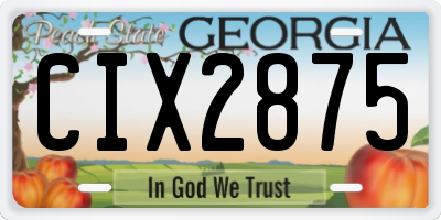 GA license plate CIX2875