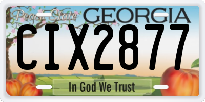 GA license plate CIX2877