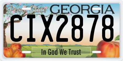 GA license plate CIX2878