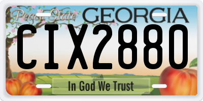 GA license plate CIX2880