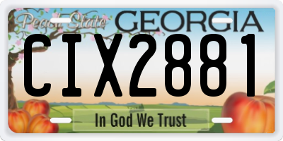 GA license plate CIX2881