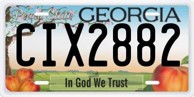 GA license plate CIX2882