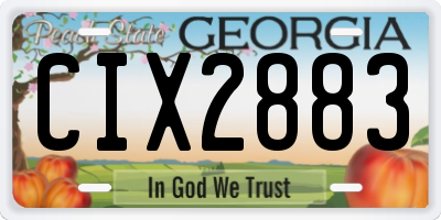 GA license plate CIX2883