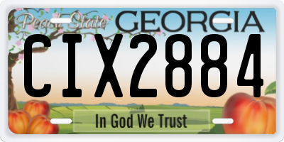 GA license plate CIX2884
