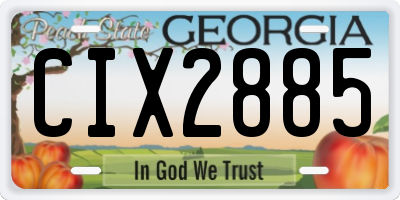 GA license plate CIX2885