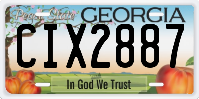 GA license plate CIX2887