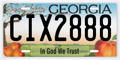 GA license plate CIX2888