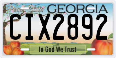 GA license plate CIX2892