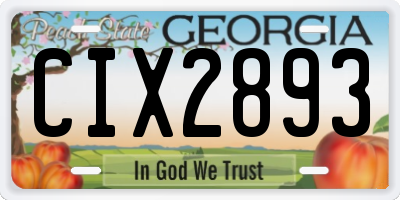 GA license plate CIX2893