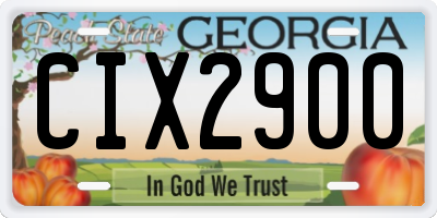 GA license plate CIX2900