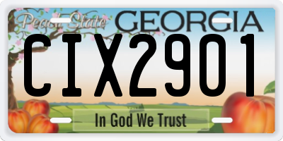 GA license plate CIX2901