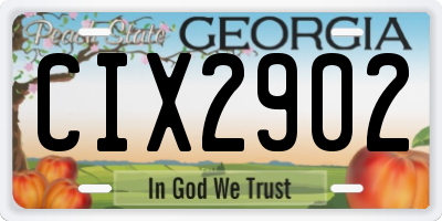 GA license plate CIX2902