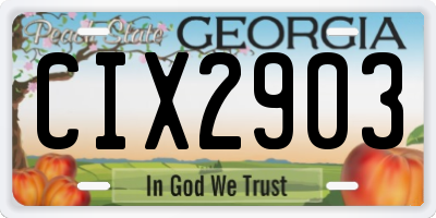 GA license plate CIX2903