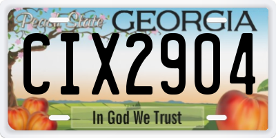 GA license plate CIX2904