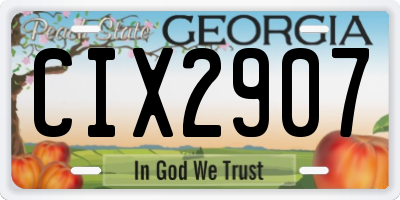 GA license plate CIX2907