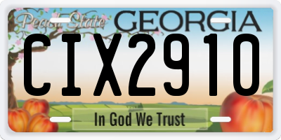 GA license plate CIX2910