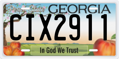 GA license plate CIX2911