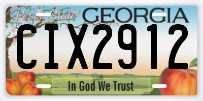 GA license plate CIX2912