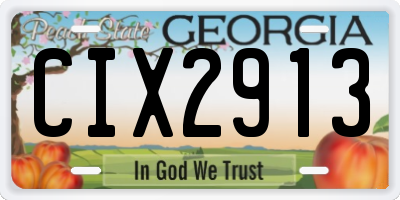 GA license plate CIX2913