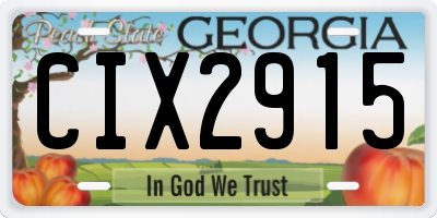 GA license plate CIX2915