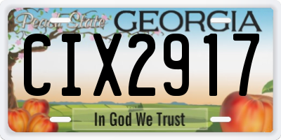 GA license plate CIX2917