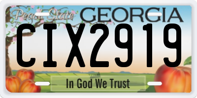 GA license plate CIX2919
