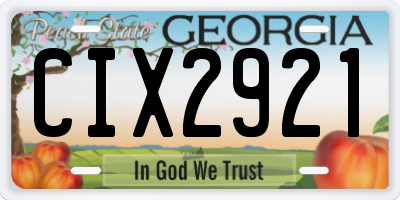 GA license plate CIX2921