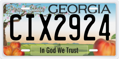 GA license plate CIX2924