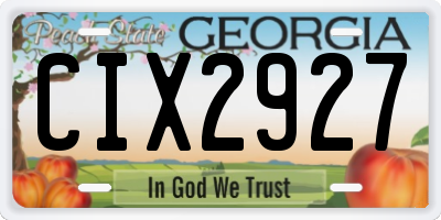 GA license plate CIX2927