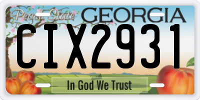 GA license plate CIX2931