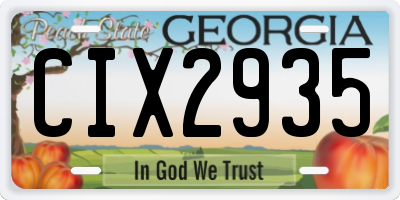 GA license plate CIX2935