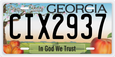 GA license plate CIX2937