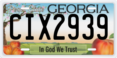 GA license plate CIX2939
