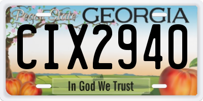 GA license plate CIX2940
