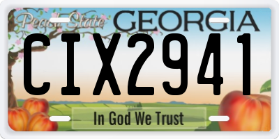 GA license plate CIX2941