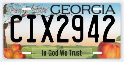 GA license plate CIX2942