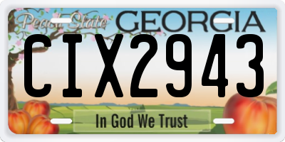 GA license plate CIX2943