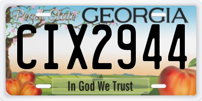 GA license plate CIX2944