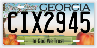 GA license plate CIX2945