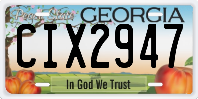 GA license plate CIX2947