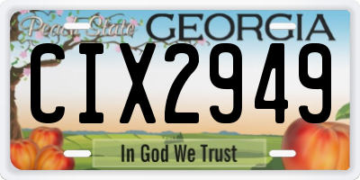 GA license plate CIX2949