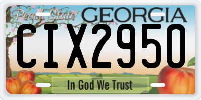 GA license plate CIX2950