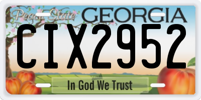 GA license plate CIX2952