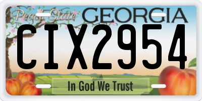 GA license plate CIX2954