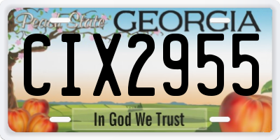 GA license plate CIX2955